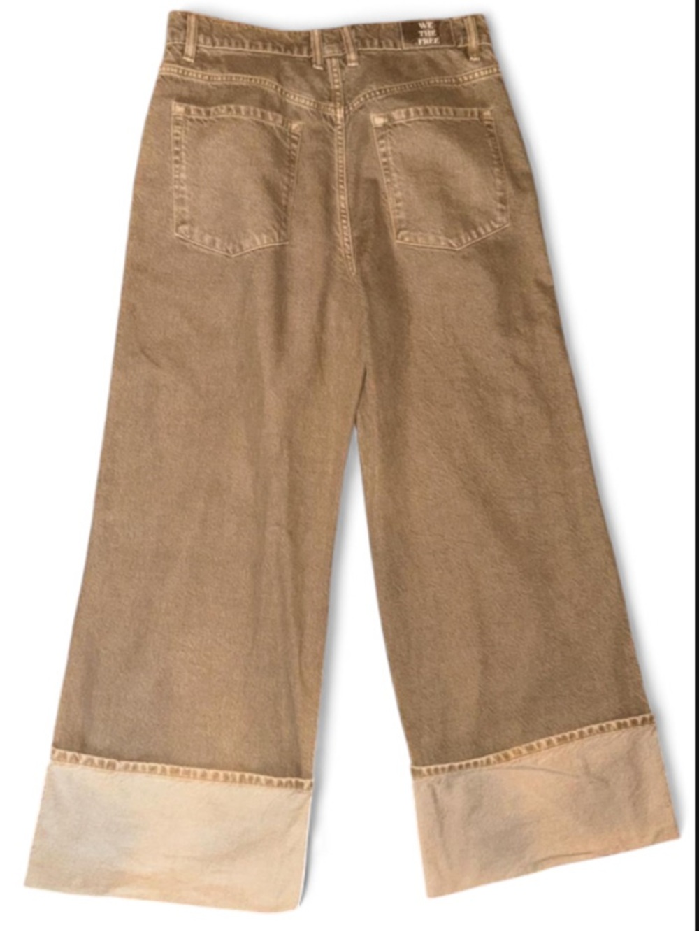 Free People We The Free Final Countdown Jeans Tumbleweed Cuffed Wide Leg NWOT - Picture 5 of 8